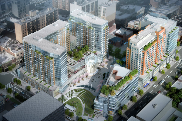 A rendering of Flushing Commons.