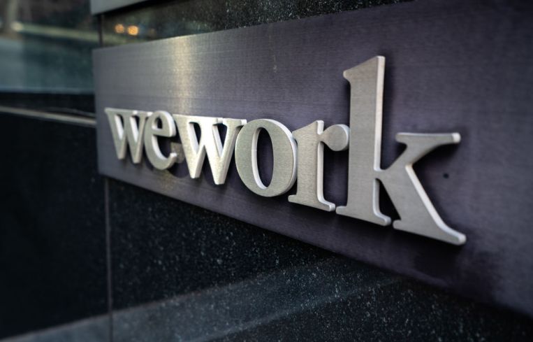 A view of WeWork logo