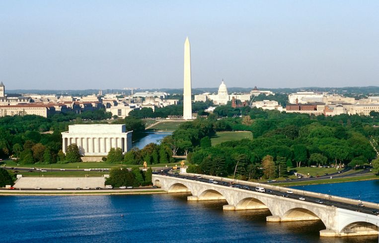 Washington DC aerial, Washington, D,C, North America.