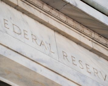 Signage on the U.S. Federal Reserve building in Washington D.C.