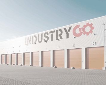 A rendering of what the warehouses will look like following their repositioning to INDUSTRY GO studios.