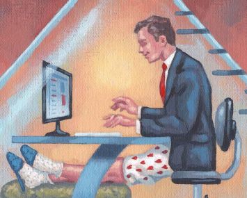 An employee working from home.