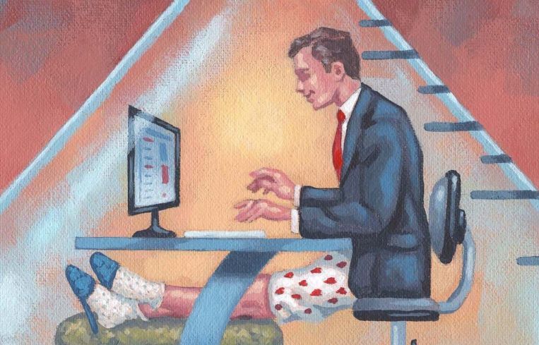 An employee working from home.