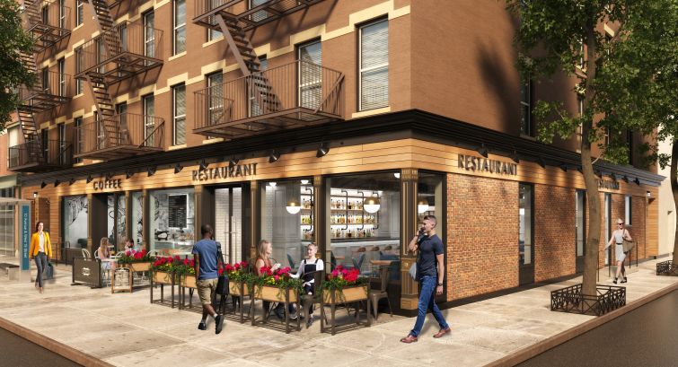 A rendering of 146-150 10th Avenue's retail frontage.