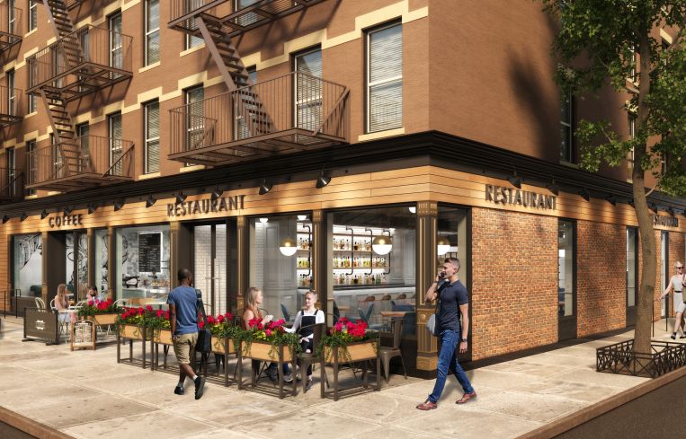 A rendering of 146-150 10th Avenue's retail frontage.