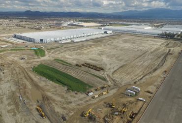 Ontario Ranch Logistics Center is a 124-acre multi phase development. Above is the site Uline's future building.
