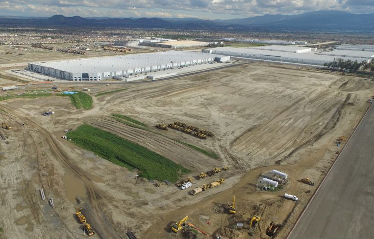 Ontario Ranch Logistics Center is a 124-acre multi phase development. Above is the site Uline's future building.