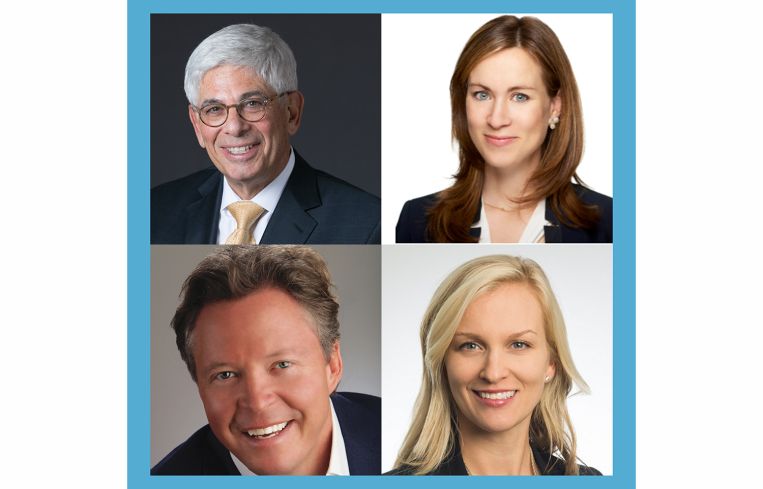 Clockwise from top left: moderator Jay Neveloff, Julia Butler, Abbe Franchot-Borok and Warren de Haan.