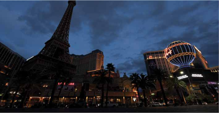 NO DICE: The spread of coronavirus effectively closed down Las Vegas and its famed casinos in mid-March.