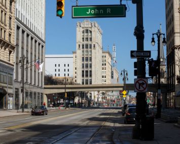 downtown detroit duriing coronavirus