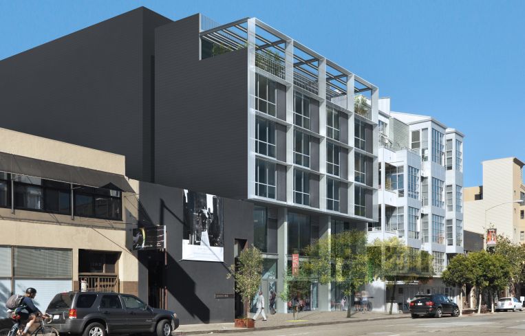 A rendering of the mixed-use development at 1178 Folsom Street in San Francisco.