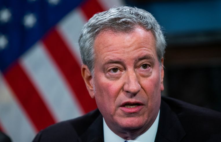 New York mayor Bill de Blasio.