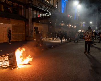 Looters broke into Macy's department store in Herald Square on June 1, 2020.