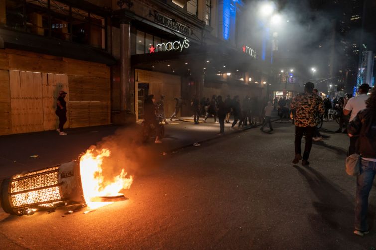 Looters broke into Macy's department store in Herald Square on June 1, 2020.