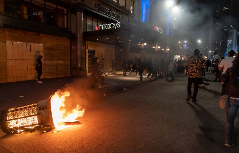 Looters broke into Macy's department store in Herald Square on June 1, 2020.