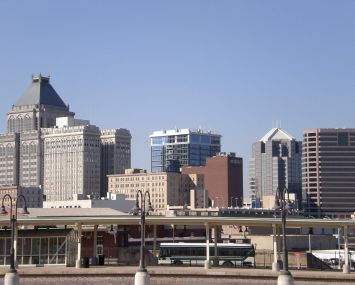 The Greensboro, N.C. skyline.