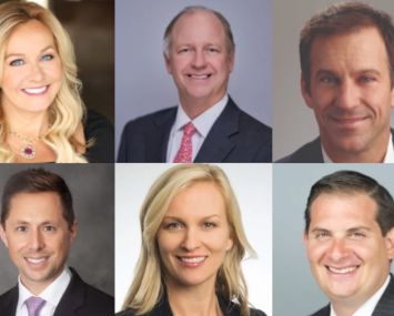 Clockwise from top left: Val Achtemeier, Toby Cobb, Kyle Jeffers, Peter Sotoloff, Abbe Franchot-Borok and Charlie Rose.