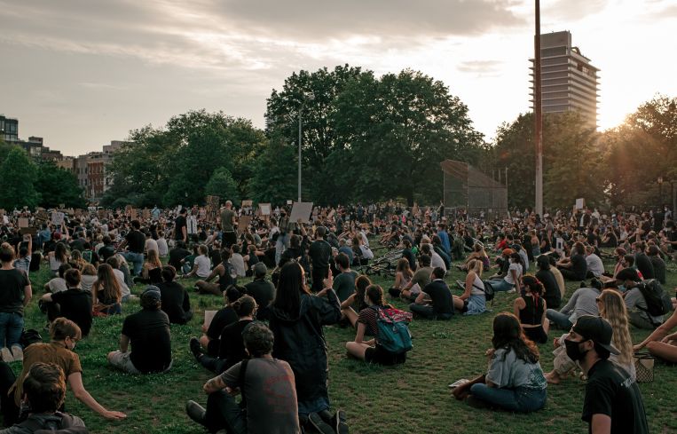Vigil for George Floyd at McCarren Park.