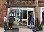 Damaged NoBull store in Soho in the wake of the George Floyd protests in New York City, taken on June 1, 2020.