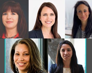 Rebecca Machinga of Withum, Sarah Ashcroft of Rockefeller Group, Andrea Himmel of Himmel + Meringoff Properties, Hope Knight of Greater Jamaica Development Corporation and Clare Newman of the Trust for Governor's Island.