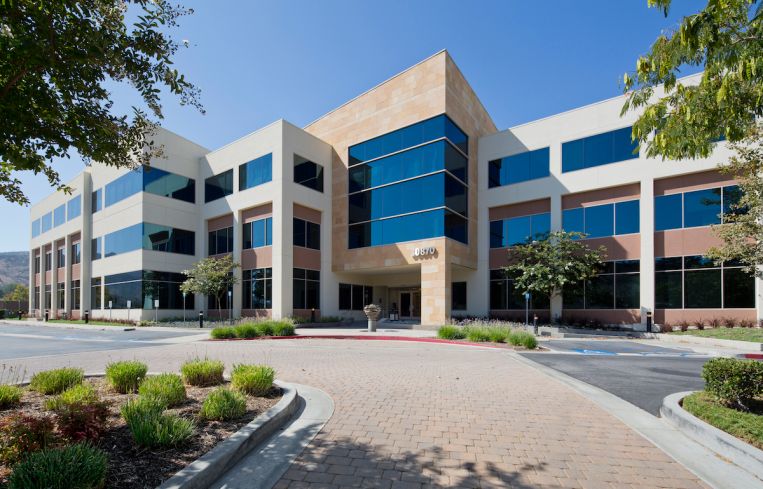 The Class A office building is just off the 101 Freeway near Lindero Canyon Road.