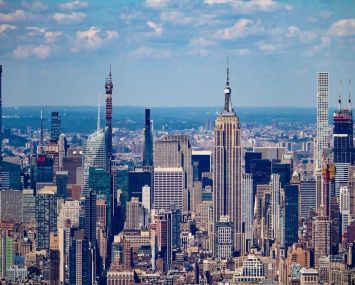 An aerial view of Manhattan.