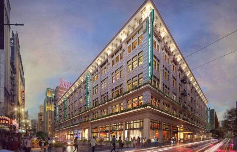 A rendering of the potential redevelopment at 801 S. Broadway in Downtown Los Angeles.