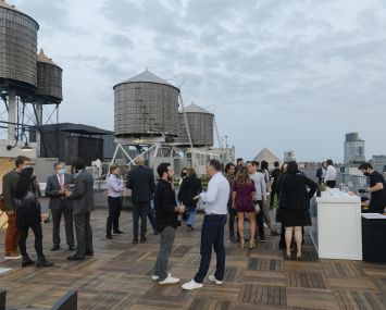 The Fishels hosted the party at their 632 Broadway office building.