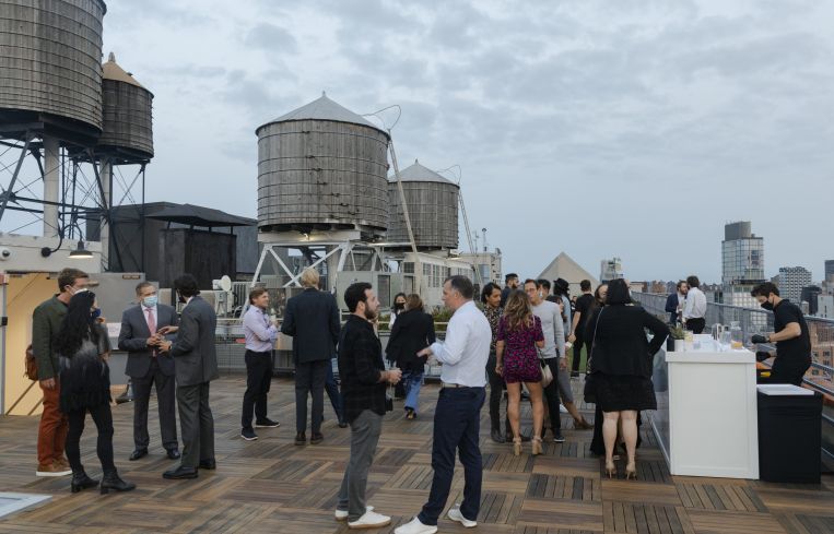 The Fishels hosted the party at their 632 Broadway office building.