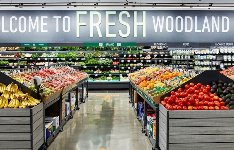The 35,000-square-foot Amazon Fresh at 6245 Topanga Canyon Boulevard in Woodland Hills.