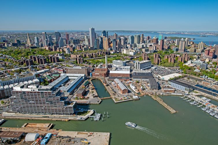 Aerial view of the Brooklyn Navy Yard.