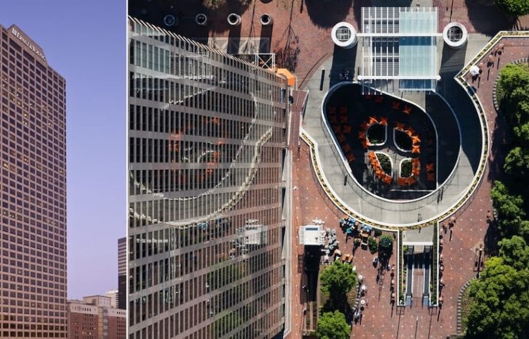 The 41-story Ernst & Young Plaza tower at 725 South Figueroa Street