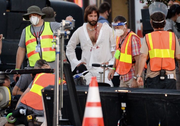 Actor Bradley Cooper on the set of Paul Thomas Anderson's new movie on Aug. 29.