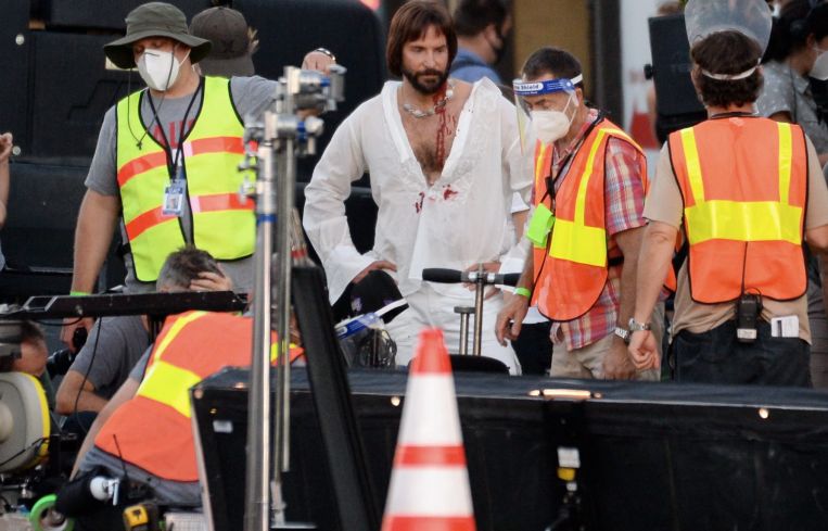 Actor Bradley Cooper on the set of Paul Thomas Anderson's new movie on Aug. 29.