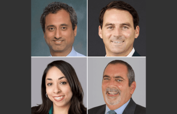Clockwise from top left: Rishi Thakkar, Michael Gazzano, Anthony J. D’Angelo III, and Jessica White.