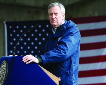 Mayor Bill de Blasio restarted work on $17 billion worth of public construction projects across the five boroughs after suspending most public design and construction work early in the pandemic.