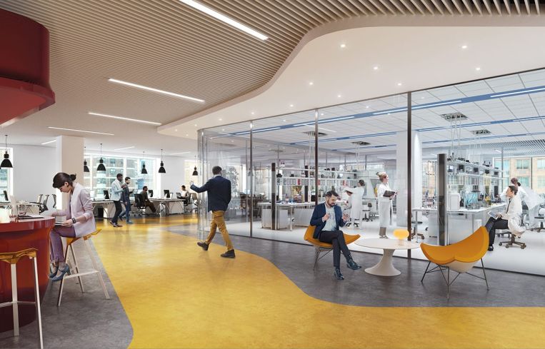 A look at potential lab and office space for life science tenants at 125 West End Avenue.
