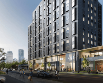 A rendering of 1252-1270 Boylston Street near Fenway Park in Boston.