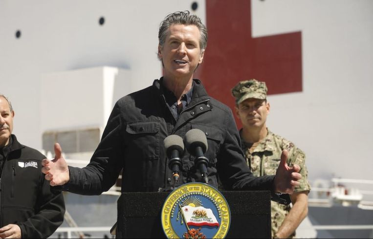 Gov. Gavin Newsom issued the “limited” order that requires nonessential work, movement and gatherings to stop between 10 p.m. and 5 a.m. in counties in the purple tier. That includes Los Angeles County, Orange County and about 94 percent of the state’s population.