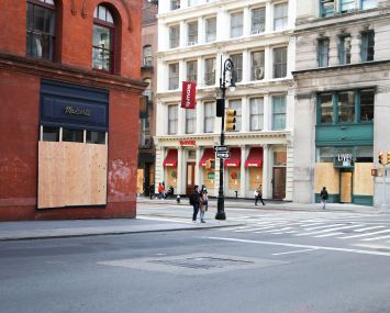 Soho boarded up