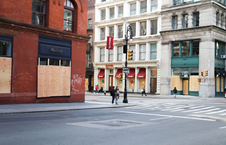 Soho boarded up