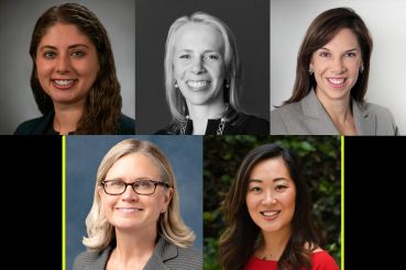 DEALMAKERS THROUGH COVID: (clockwise from top left) Darya Shneyder of Marks Paneth, Terri Adler of Duval & Stachenfeld, Melissa Burch of Lendlease, Jamie Lee of Jamison Realty and Kim Hourihan of CBRE.