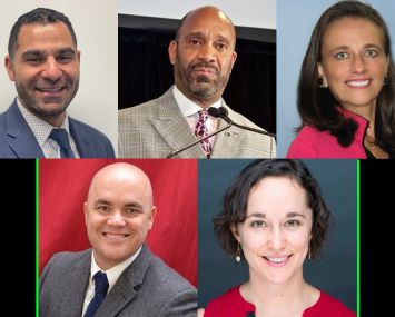 Left to right, top to bottom: Yousef Salama of Turner & Townsend, Michael Garner of MTA, Lillian Valenti of the Port Authority, Timothy Pullen of Port Authority, Cali Williams of Karp Strategies.