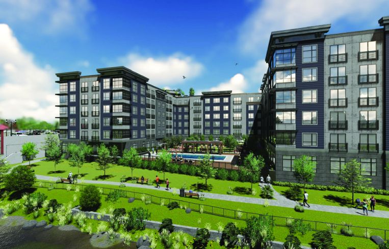 Rendering of Canfield Park at Fairfield Metro.