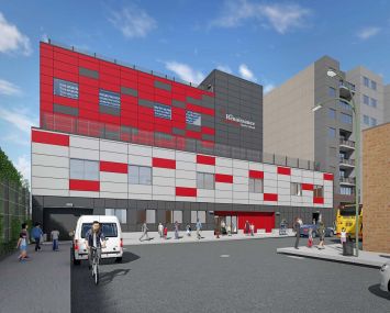 A rendering of the new school at 45-20 83rd Street.