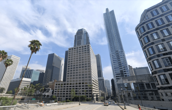 The building on Wilshire Boulevard includes more than 388,000 square feet of space adjacent to the 110 Freeway in the heart of the financial district. It's surrounded by the iconic buildings of downtown’s skyline.