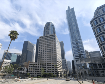 The building on Wilshire Boulevard includes more than 388,000 square feet of space adjacent to the 110 Freeway in the heart of the financial district. It's surrounded by the iconic buildings of downtown’s skyline.