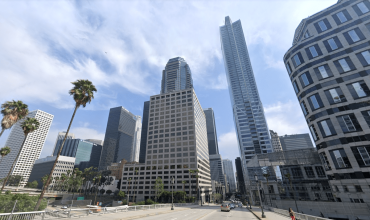 The building on Wilshire Boulevard includes more than 388,000 square feet of space adjacent to the 110 Freeway in the heart of the financial district. It's surrounded by the iconic buildings of downtown’s skyline.