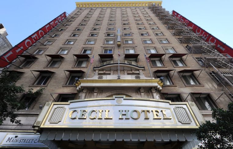 The exterior of the Cecil Hotel in Los Angeles in 2013.