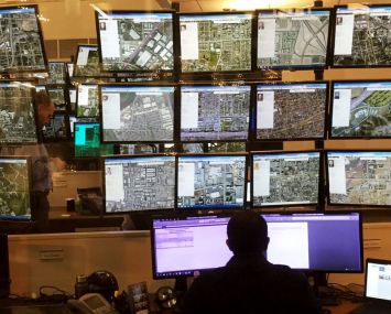 An employee at CoStar Group analyzes real estate data in the company's D.C. headquarters.